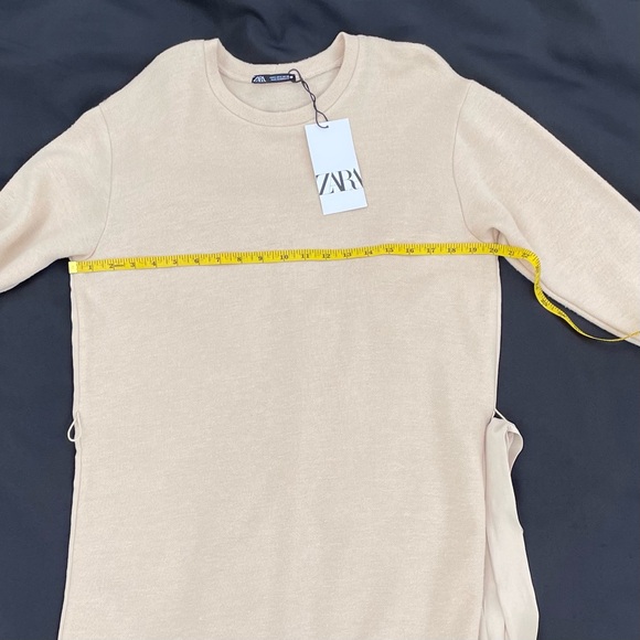 Zara Beige Knit Dress with a soft-touch belt Size Small - Picture 7 of 16